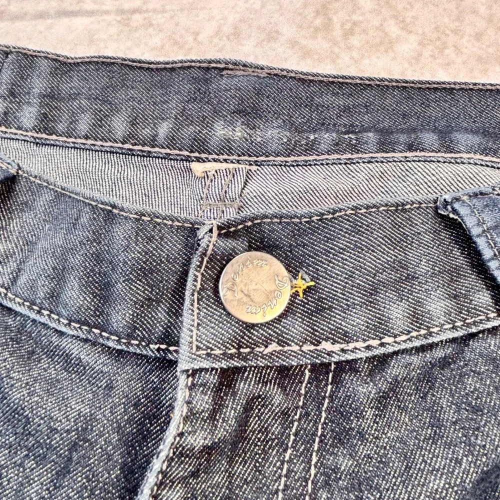 Premium Denim Distressed Baggy Jorts Y2K Dark Wash Skater Denim Shorts 40